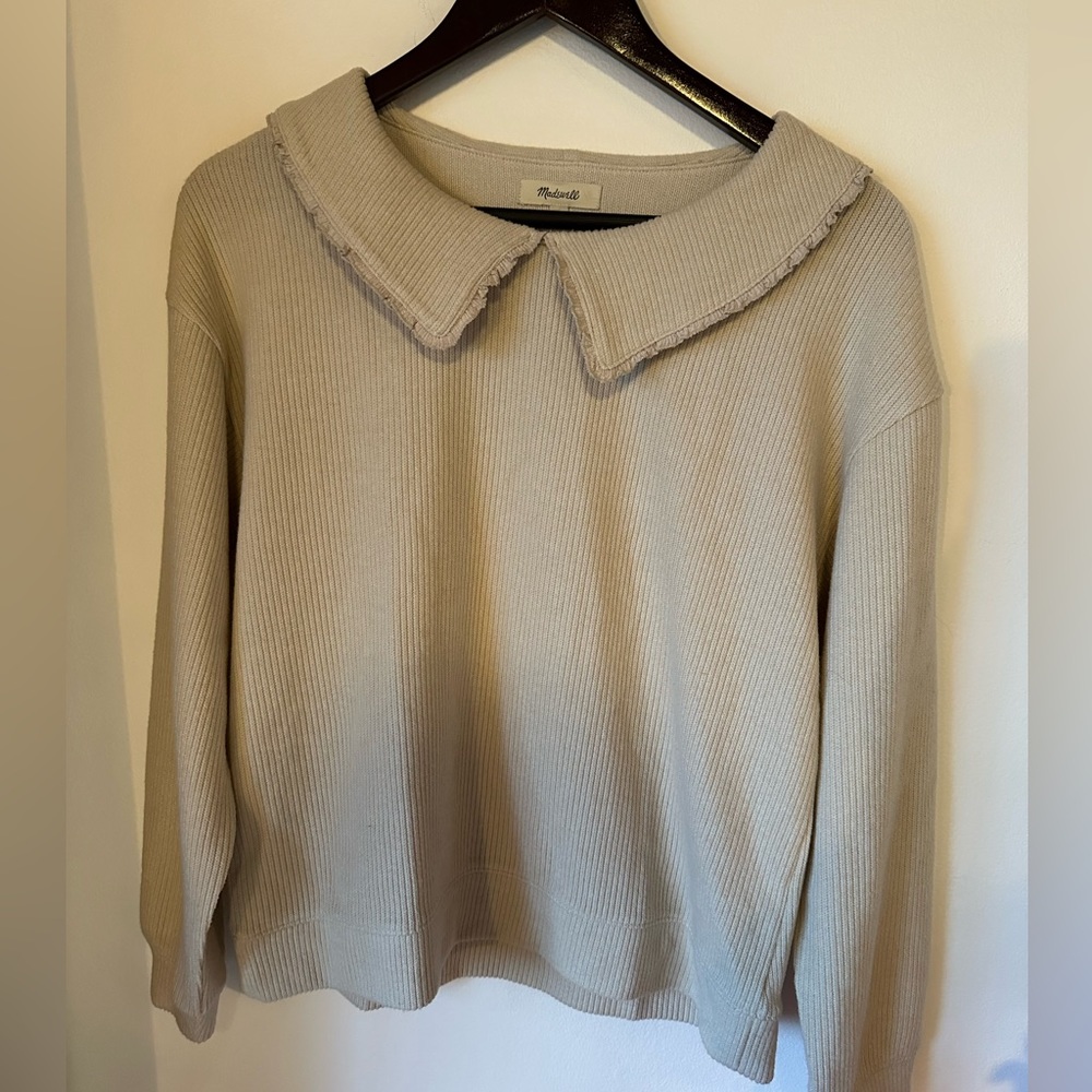 Madewell Ruffle-Collared Long-Sleeve Top